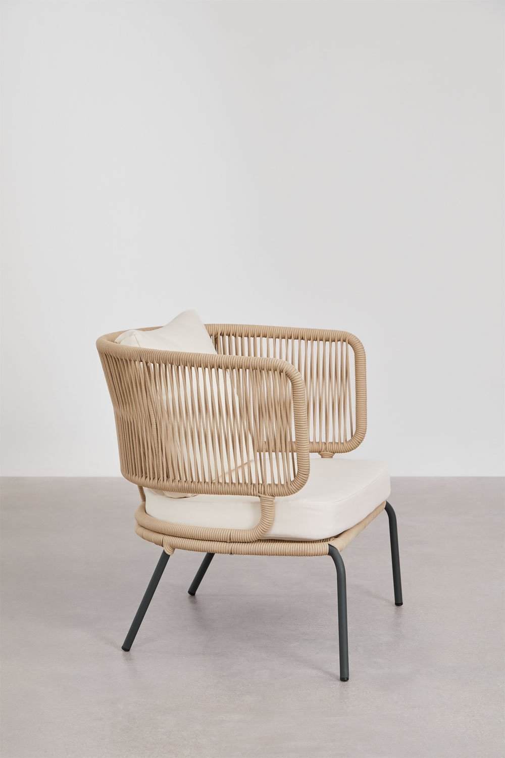 Pack de 2 sillones de jardín en hierro y cuerda trenzada Calipso, imagen de galería 3