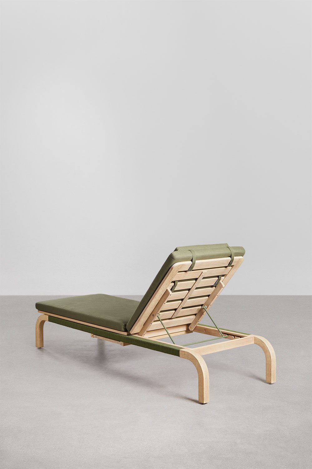 Tumbona reclinable en madera de acacia con cojín Dubai , imagen de galería 6