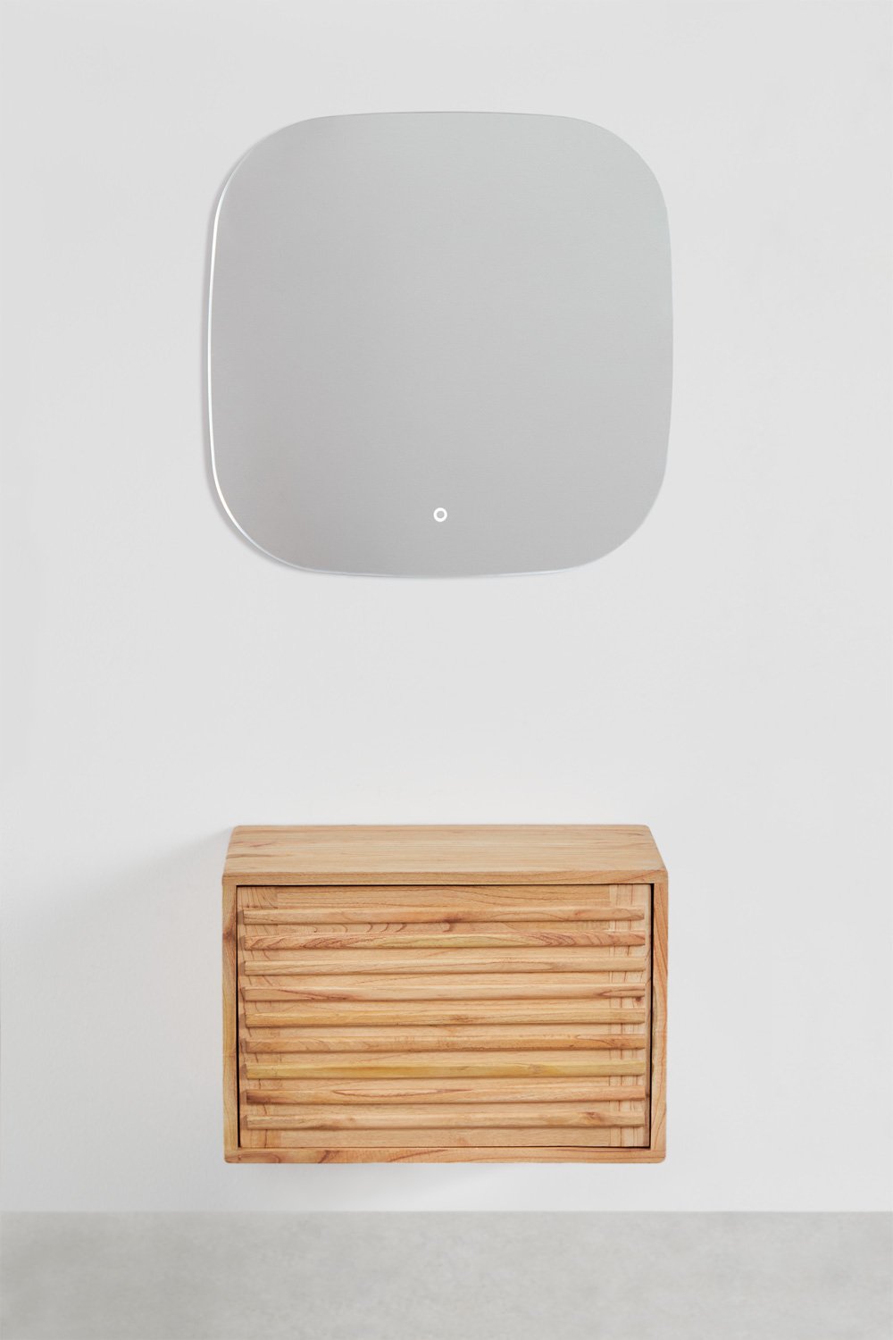Conjunto de mueble de baño suspendido en madera Deleyna, imagen de galería 2