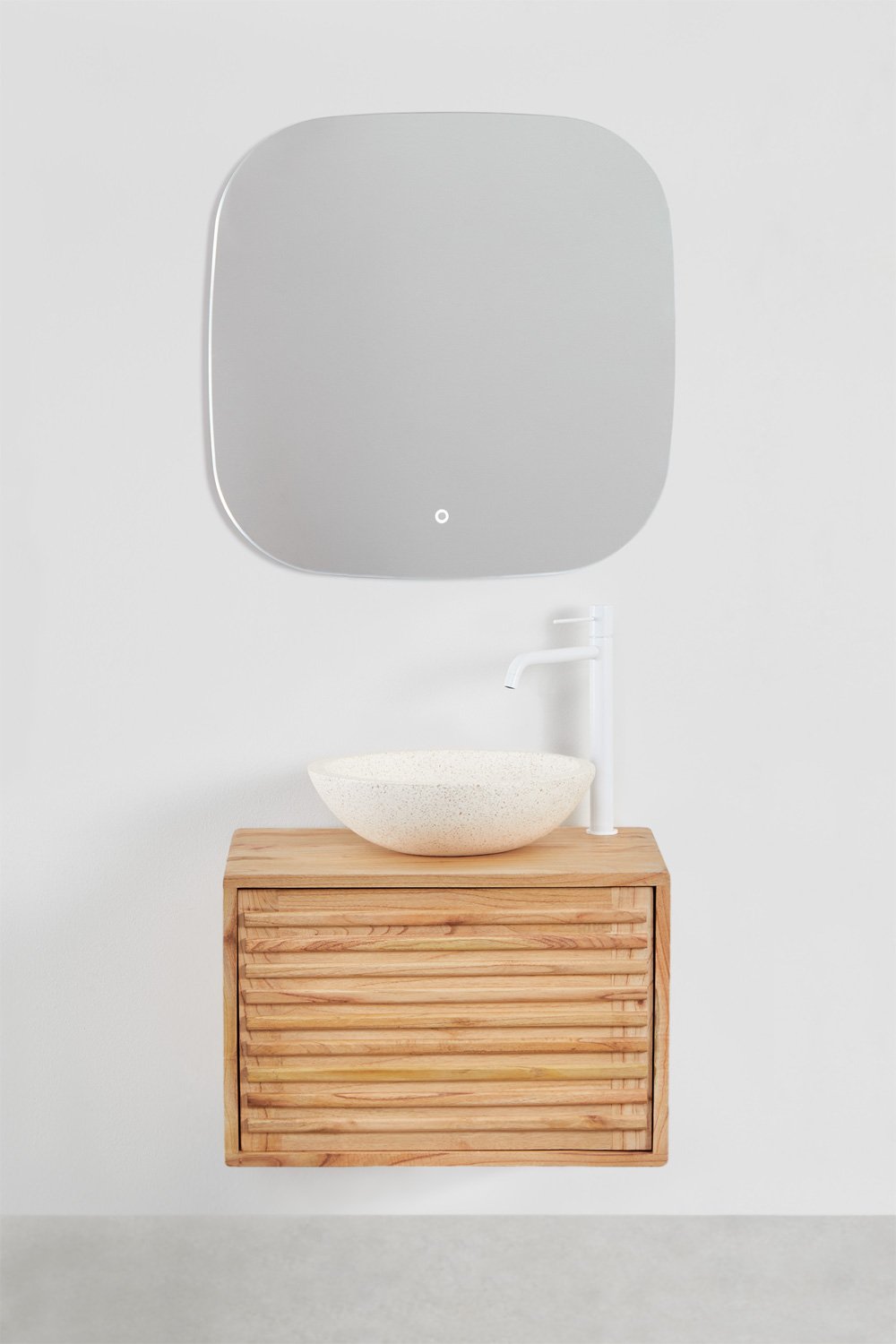 Conjunto de mueble de baño suspendido en madera Deleyna, imagen de galería 2