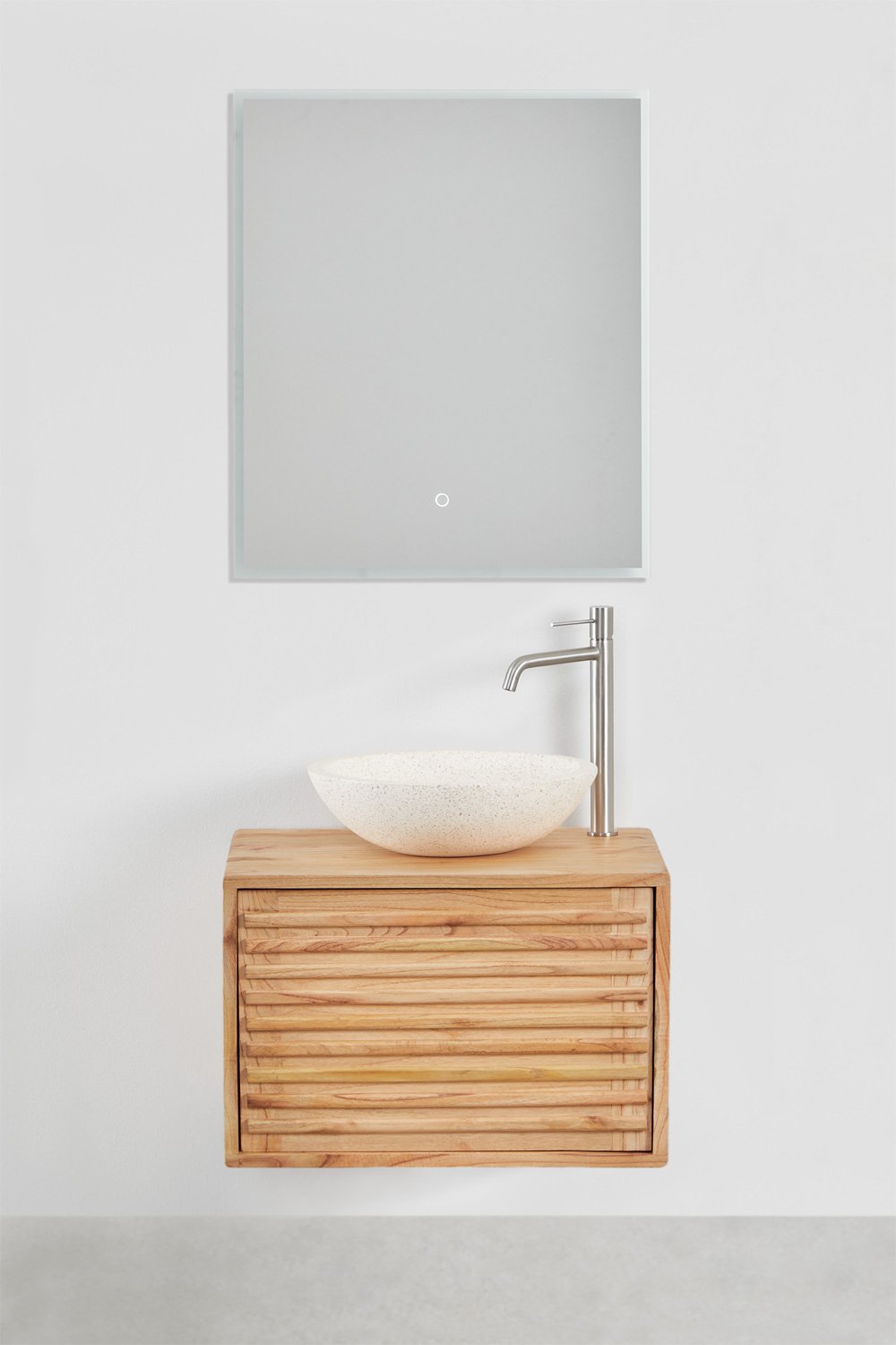 Conjunto de mueble de baño suspendido en madera Deleyna, imagen de galería 2