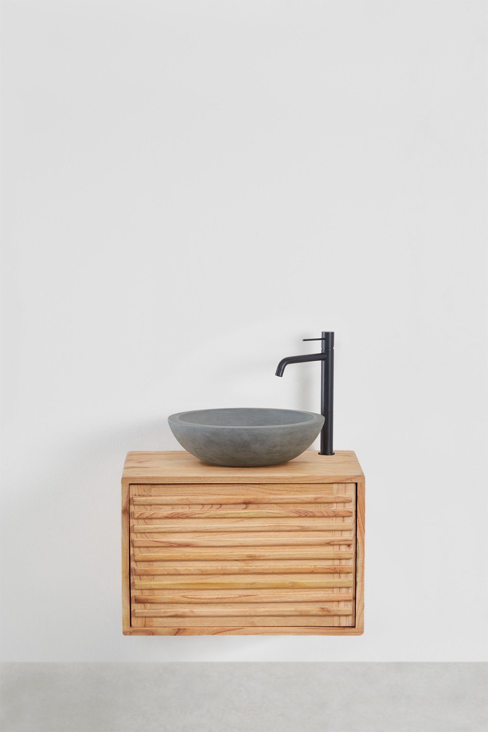 Conjunto de mueble de baño suspendido en madera Deleyna, imagen de galería 2