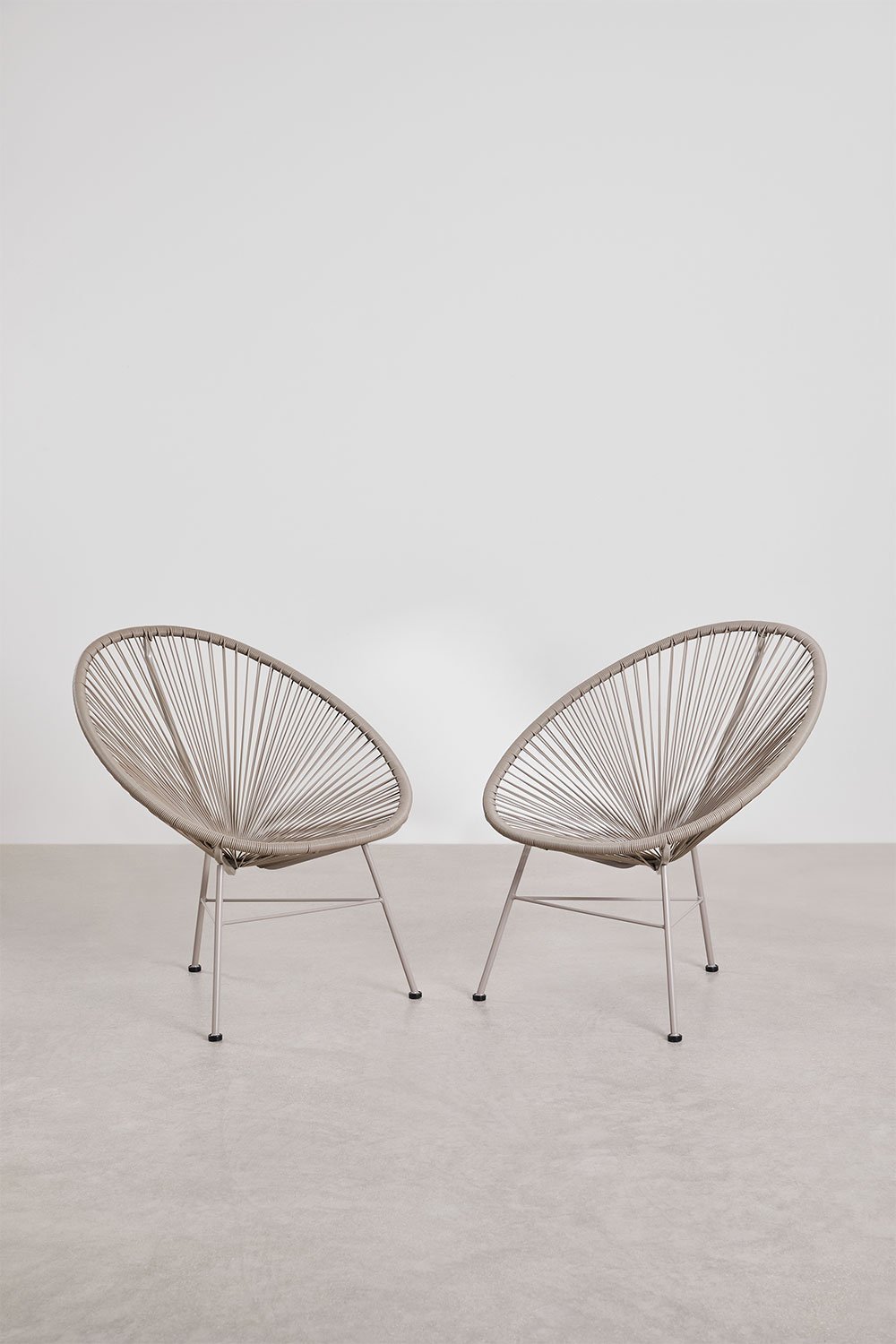 Pack de 2 sillones de jardín en acero y mimbre sintético New Acapulco, imagen de galería 2