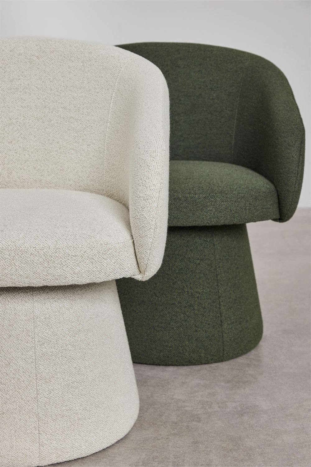 Silla de comedor giratoria con reposabrazos tapizada Flavian, imagen de galería 10