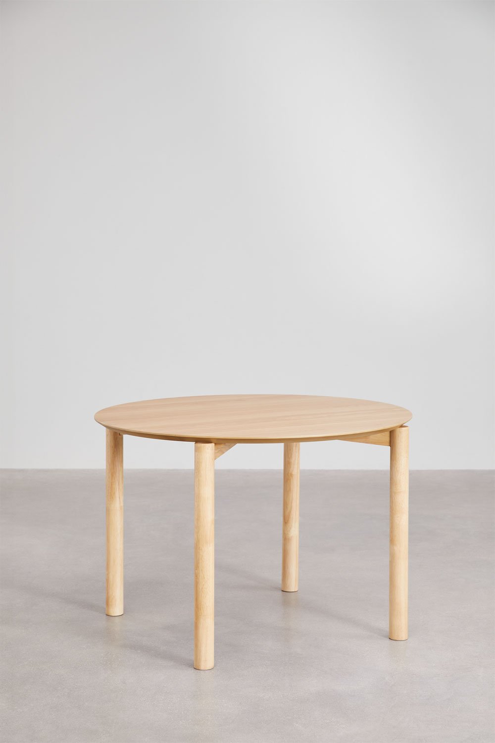 Mesa de comedor redonda Ø110 cm en MDF con chapa de roble Munden , imagen de galería 2