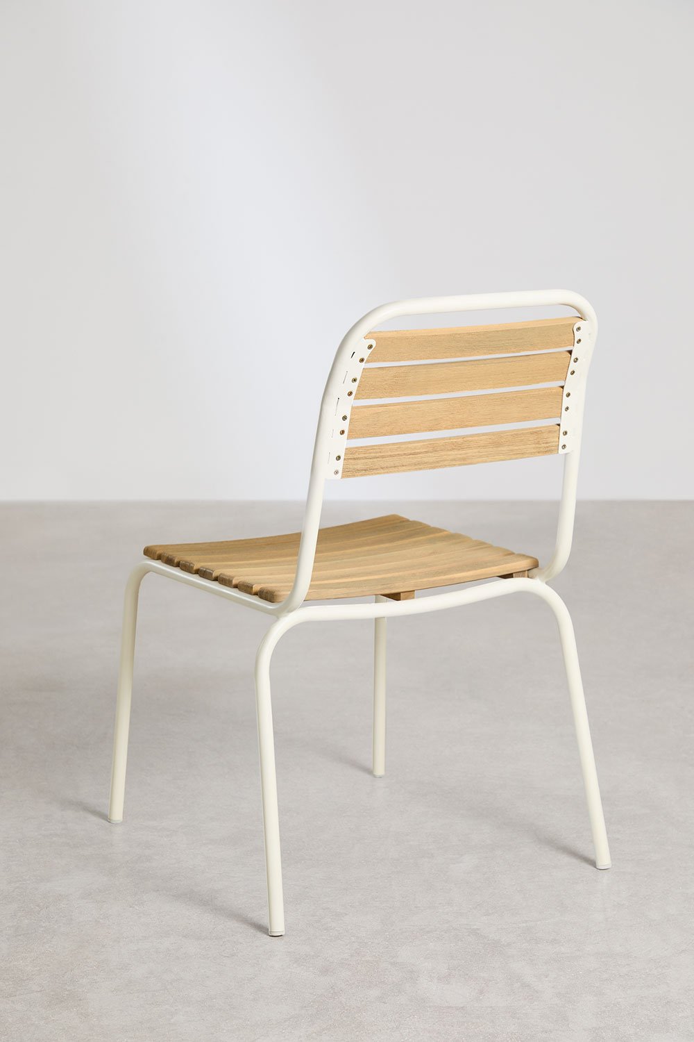 Pack de 2 sillas de jardín apilables en acero y madera de acacia Artus, imagen de galería 5