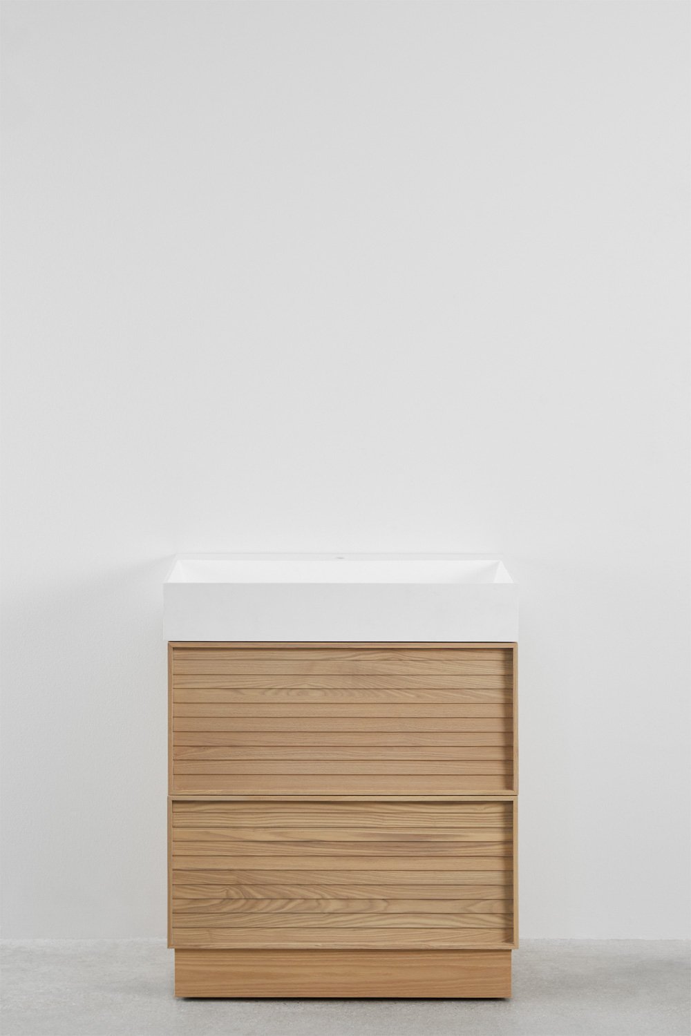 Conjunto de mueble de baño en madera con lavabo integrado Jolene, imagen de galería 1