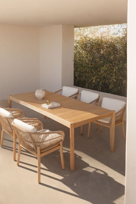 Mesa de jardín rectangular en madera de acacia (220x100 cm) Karvia