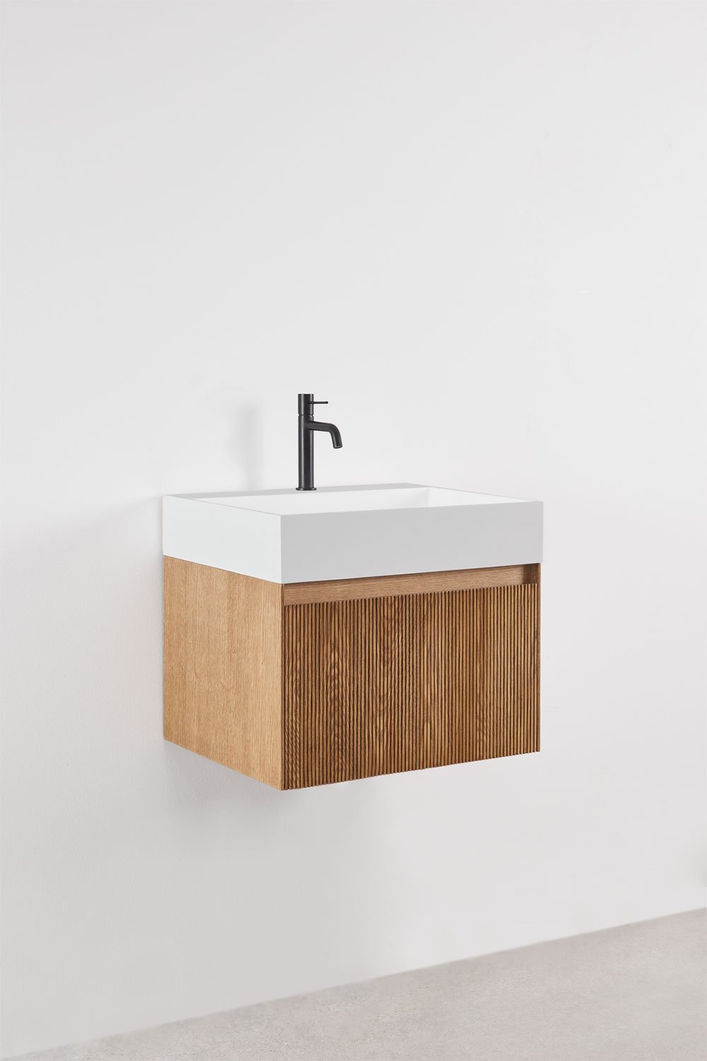 Conjunto de mueble de baño en madera con lavabo integrado Aldeia, imagen de galería 3