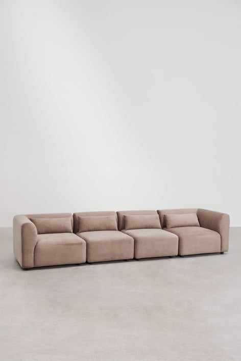 Sofá modular de 4 piezas Fogler - Pana Marrón Camel