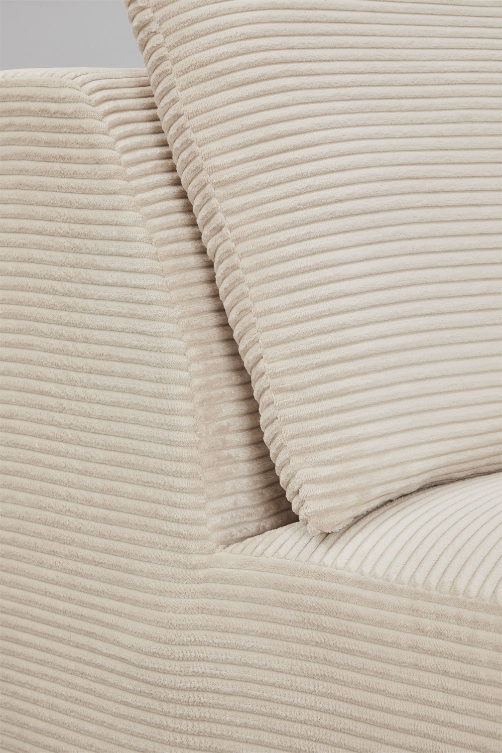 Sofá modular chaise longue derecho de 3 piezas en pana envasado al vacío Temple, imagen de galería 5