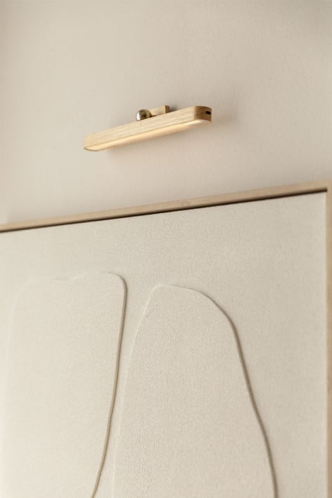 Aplique de pared LED en madera de caucho Davies