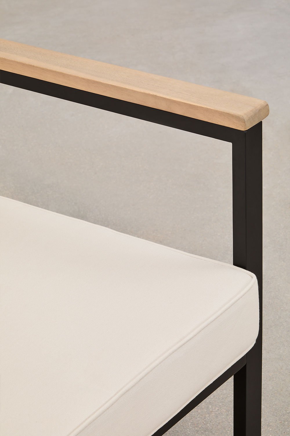 Conjunto de jardín con sofá de 2 plazas, 2 sillones y mesa de centro en aluminio y madera de acacia Lipov , imagen de galer&iacute;a 8