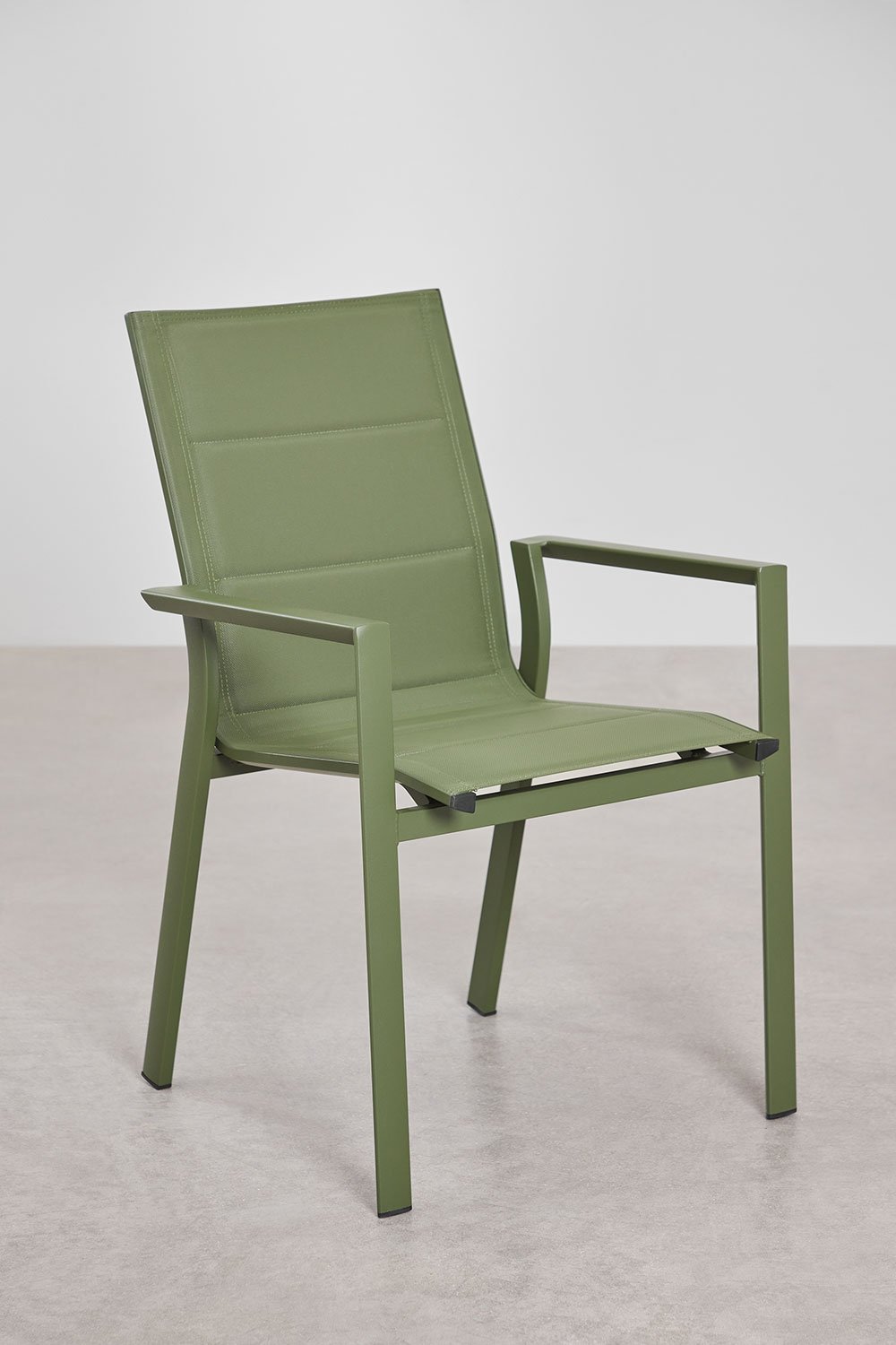 Pack de 4 sillas de jardín apilables con reposabrazos en aluminio Karena     , imagen de galería 2