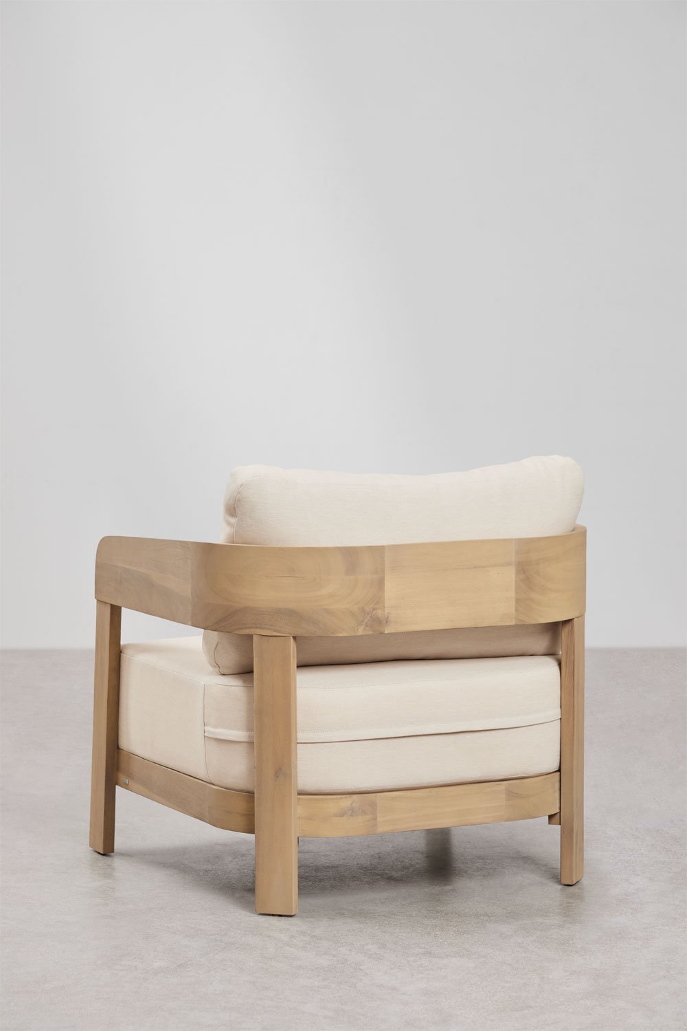 Conjunto de salón con sofá de 3 plazas, 2 sillones y mesa de centro en madera de acacia Uleno , imagen de galería 7