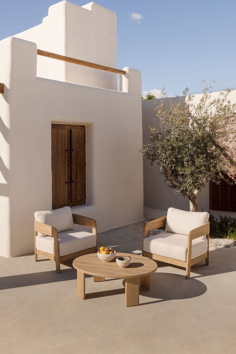 Conjunto de jardín con 2 sillones y mesa de centro en madera de acacia Uleno, imagen de galería 1