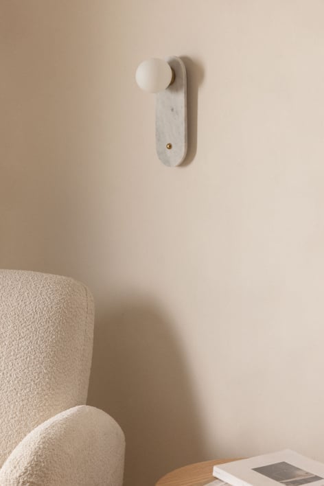 Aplique de Pared en Mármol y Cristal Eustace