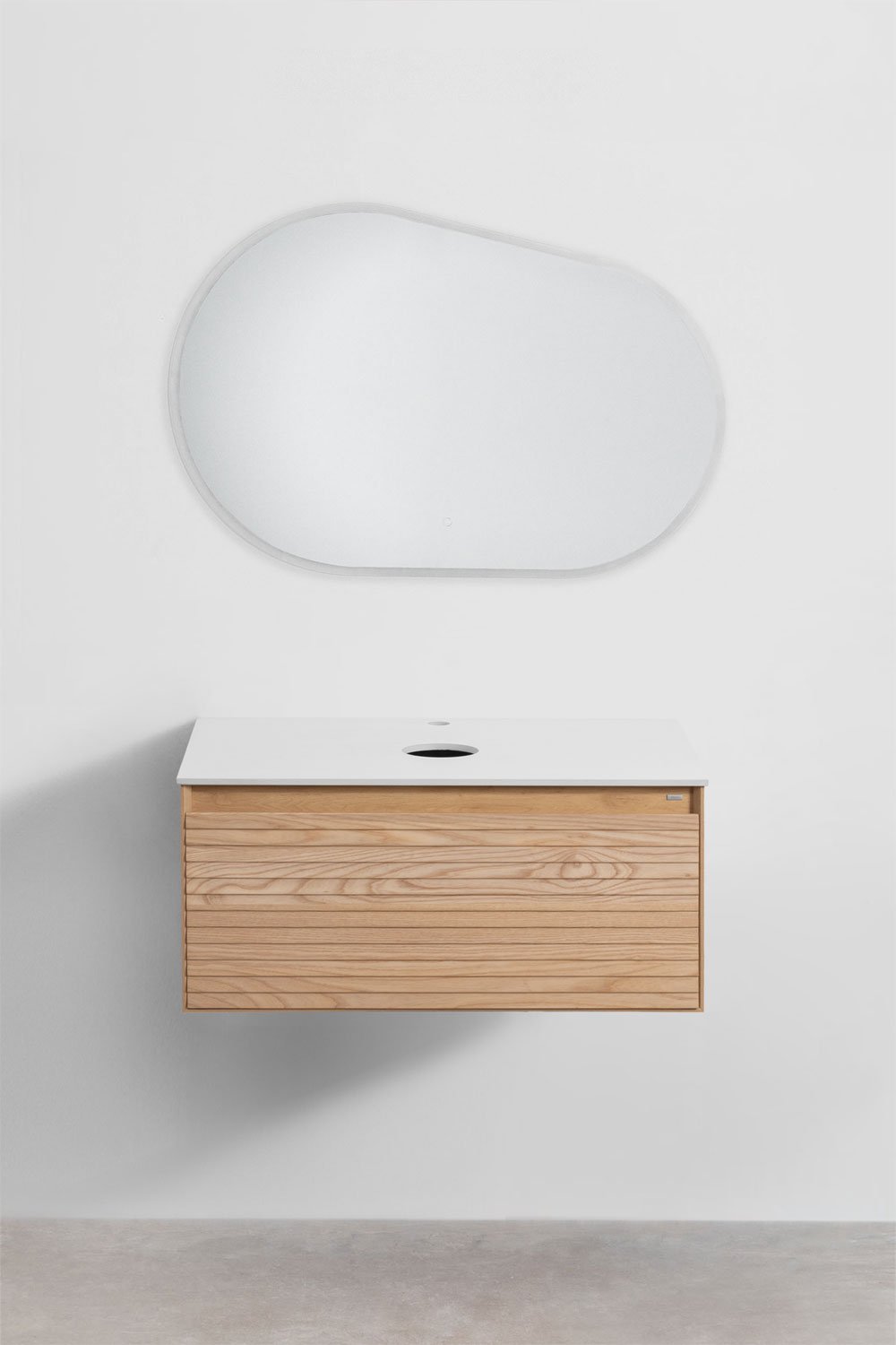 Conjunto de mueble de baño en madera de fresno Tedrik, imagen de galería 2