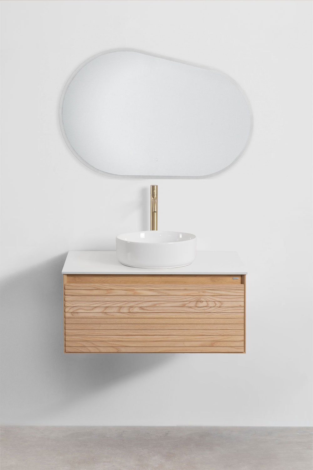 Conjunto de mueble de baño en madera de fresno Tedrik, imagen de galería 2