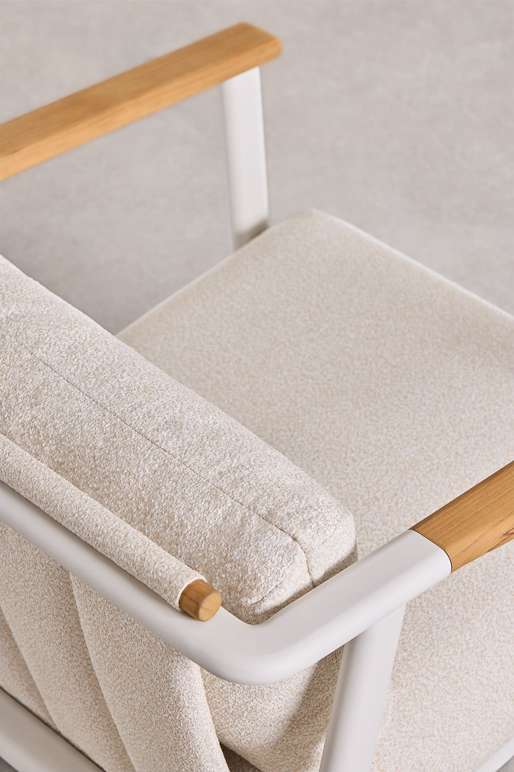 Pack de 2 sillones de jardín en aluminio y tela bouclé Yervin, imagen de galería 8