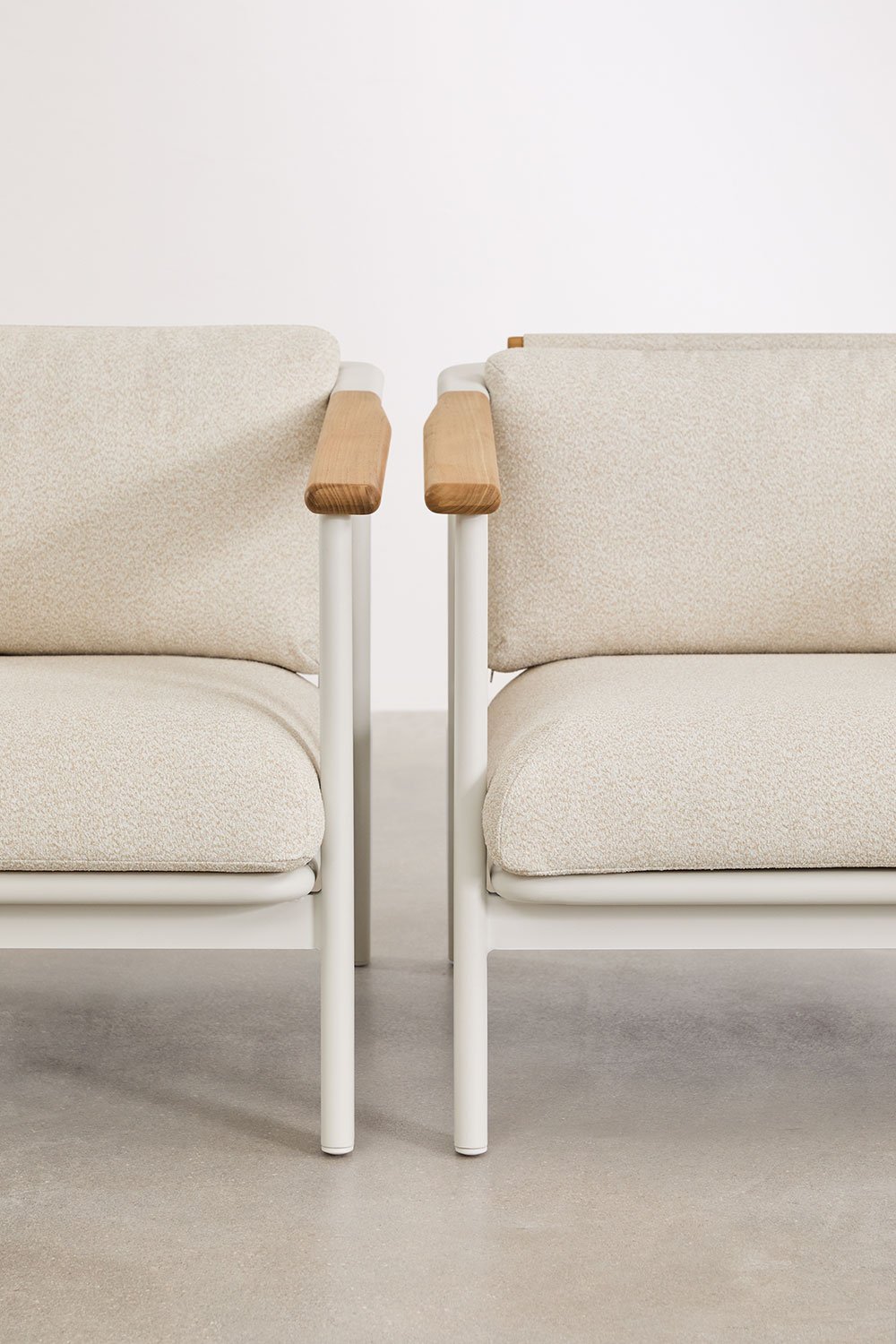 Pack de 2 sillones en aluminio y tela bouclé Yervin, imagen de galería 2