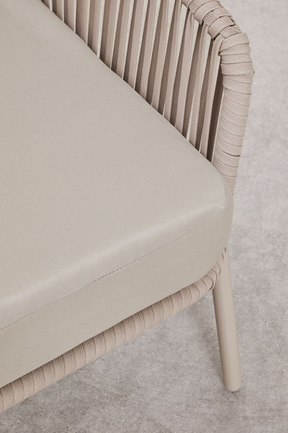 Conjunto de jardín con sofá de 2 plazas, 2 sillones y mesas de centro en aluminio y cuerda trenzada Arhiza     , imagen de galer&iacute;a 10