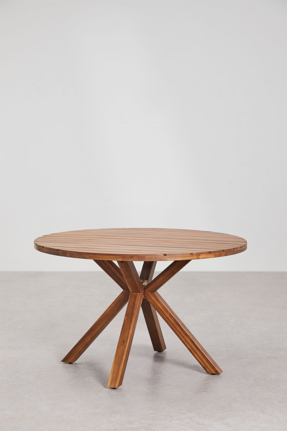 Mesa de jardín redonda en madera de eucalipto Naele, imagen de galería 2