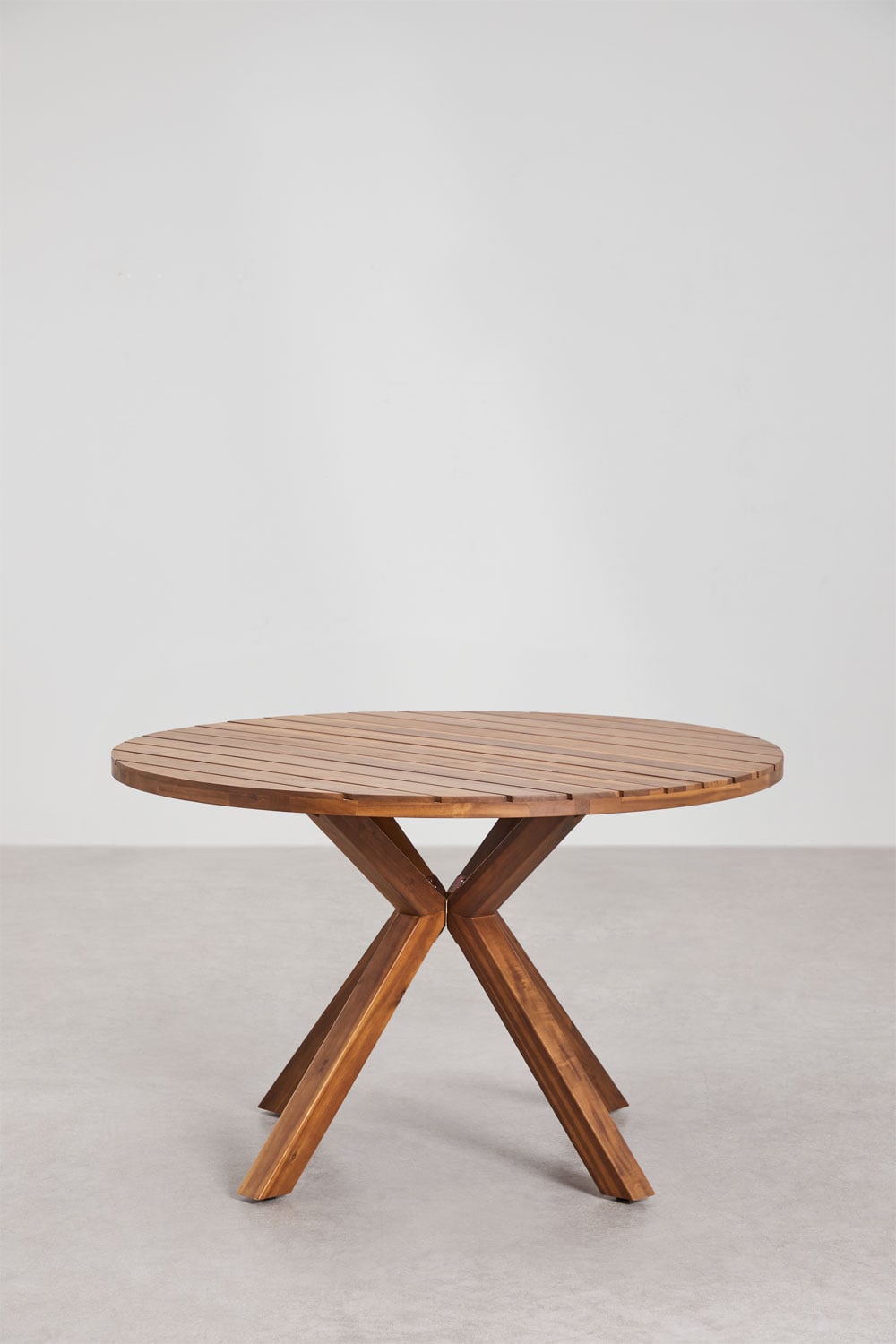 Mesa de jardín redonda en madera de eucalipto Naele, imagen de galer&iacute;a 3