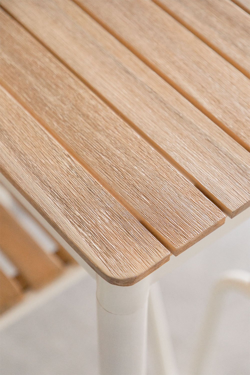 Mesa de comedor rectangular en acero y madera de acacia (160x90 cm) Artus, imagen de galería 2