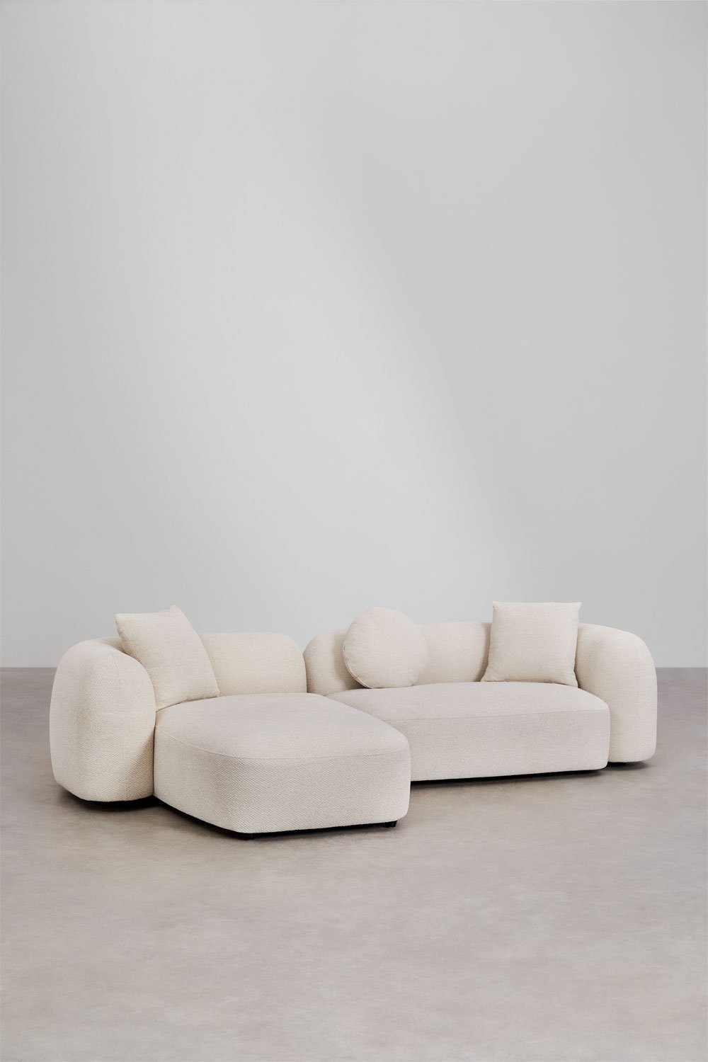 Sofá modular chaise longue izquierdo de 2 piezas en chenilla Coco, imagen de galería 3