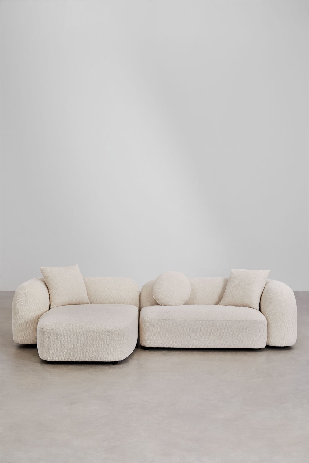 Sofá modular chaise longue izquierdo de 2 piezas en chenilla Coco, imagen de galería 4