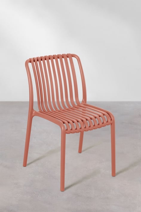 Silla de comedor apilable en polipropileno Wendell - Rojo Teja