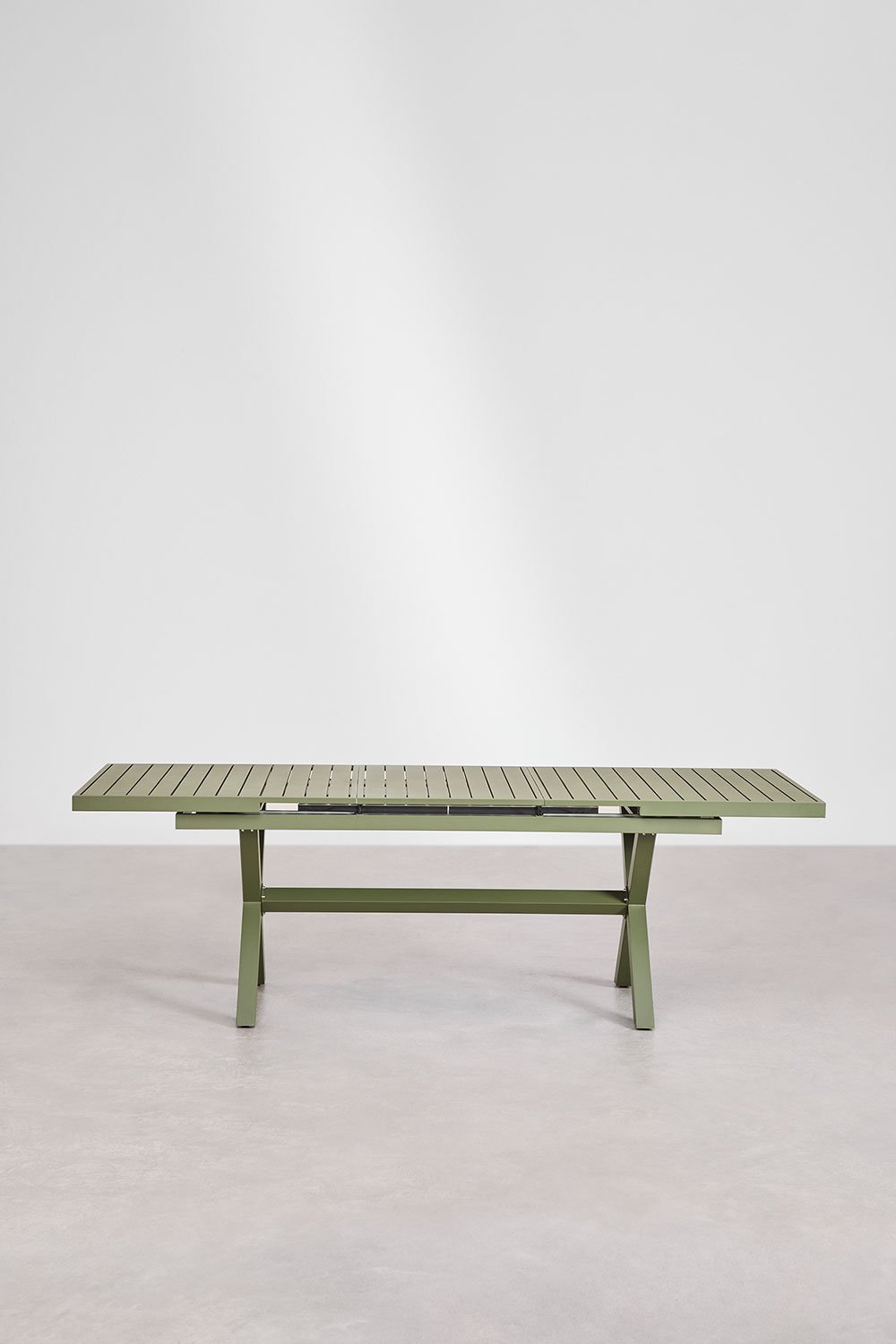 Set de mesa de jardín rectangular 180-240x90 cm extensible y 6 sillas de jardín apilables con reposabrazos en aluminio Karena   , imagen de galer&iacute;a 5