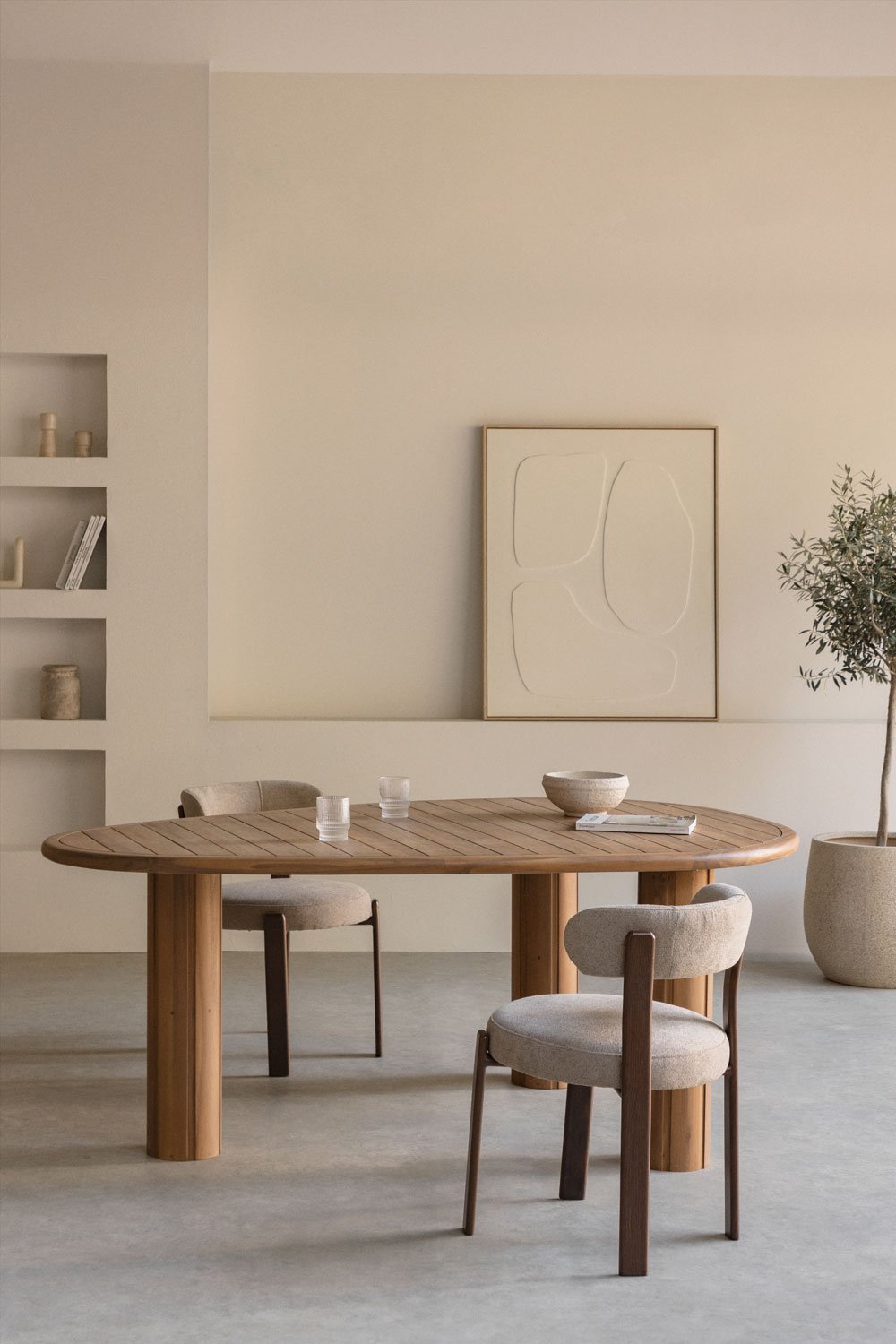 Mesa de comedor ovalada en madera de acacia Danara, imagen de galería 1