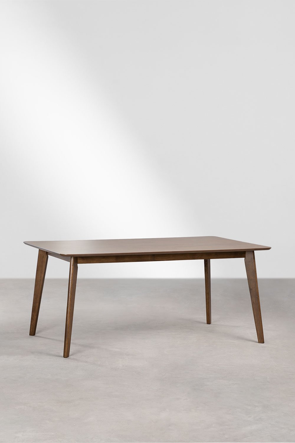 Mesa de comedor rectangular 180x90 cm en MDF y madera de caucho Kerhen, imagen de galería 1