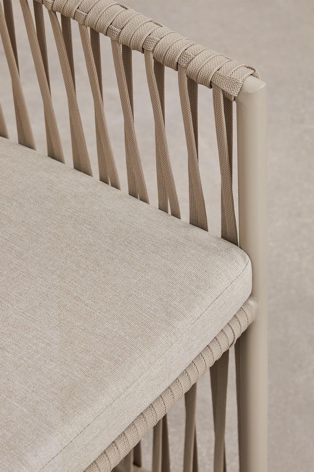 Silla de jardín con reposabrazos en aluminio y cuerda trenzada Sophie, imagen de galer&iacute;a 6