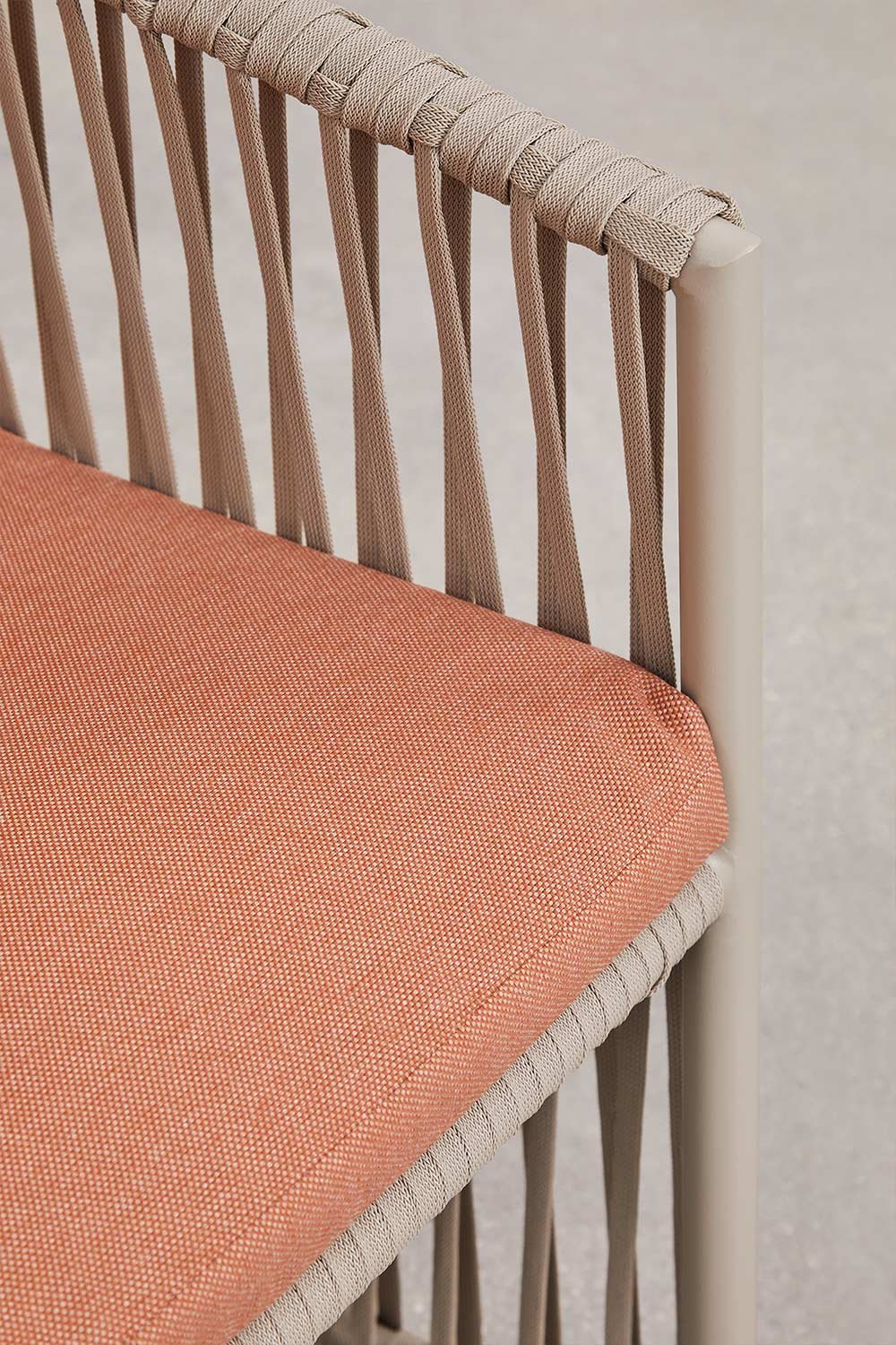 Pack de 4 sillas de comedor con reposabrazos en aluminio y cuerda trenzada Sophie, imagen de galería 5