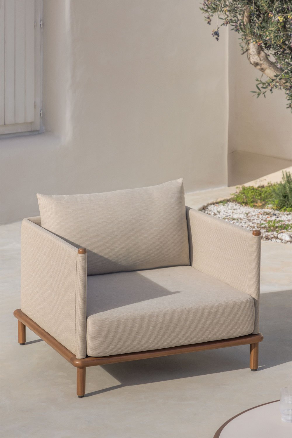 Sillón de jardín en madera de acacia Olivia, imagen de galería 1