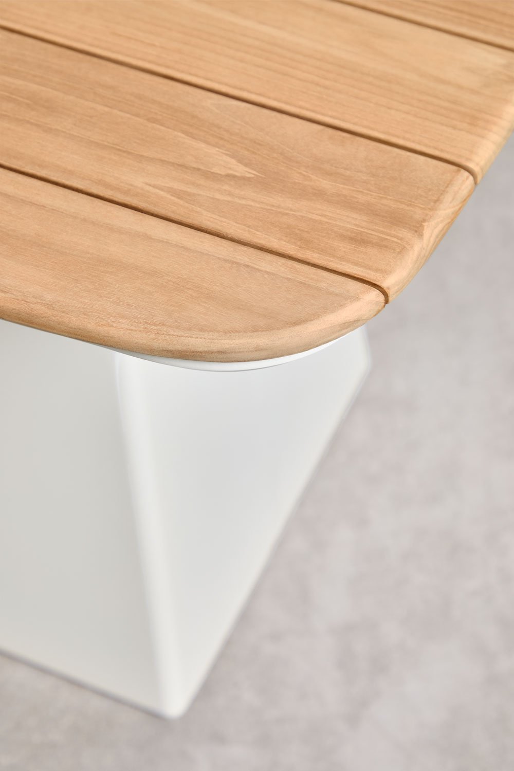 Mesa de jardín en aluminio y madera de teca Inkeri, imagen de galería 5