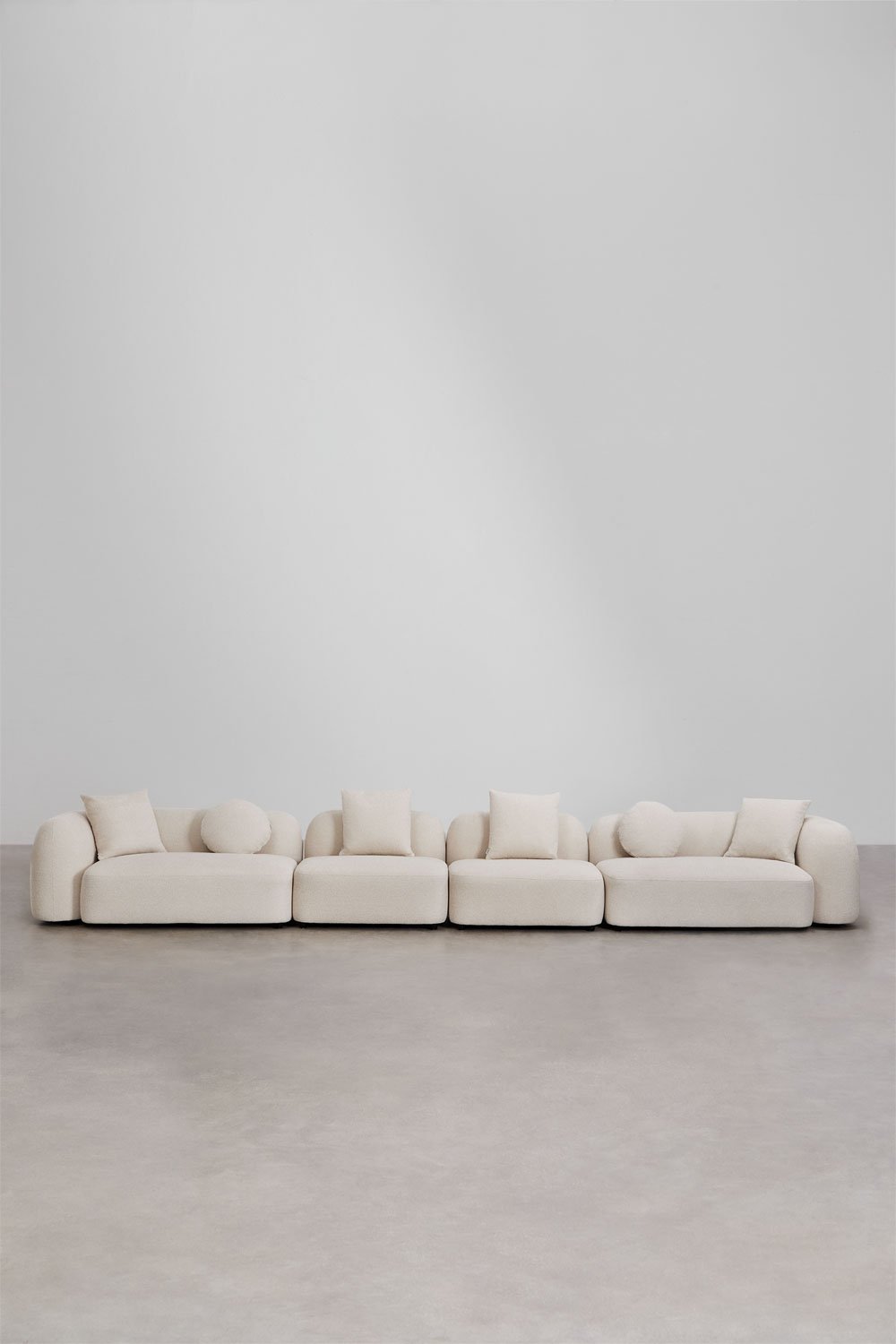 Sofá modular de 4 piezas en chenilla Coco, imagen de galería 3