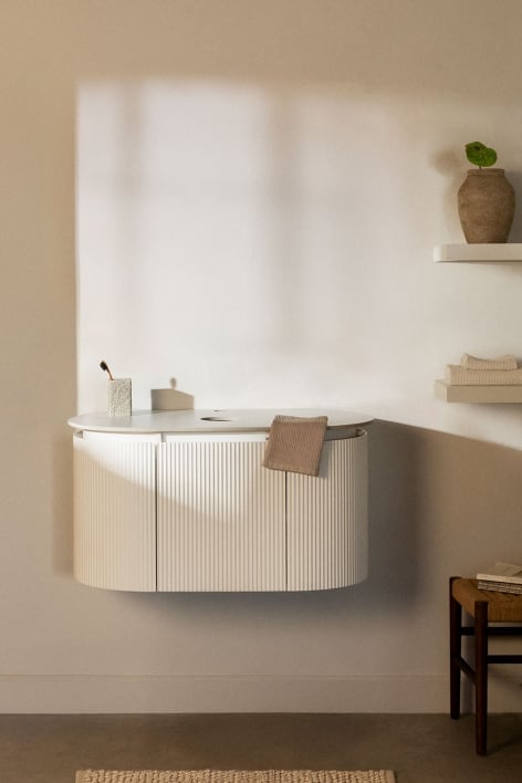 Conjunto de muebles de baño en madera Carsone - Blanco