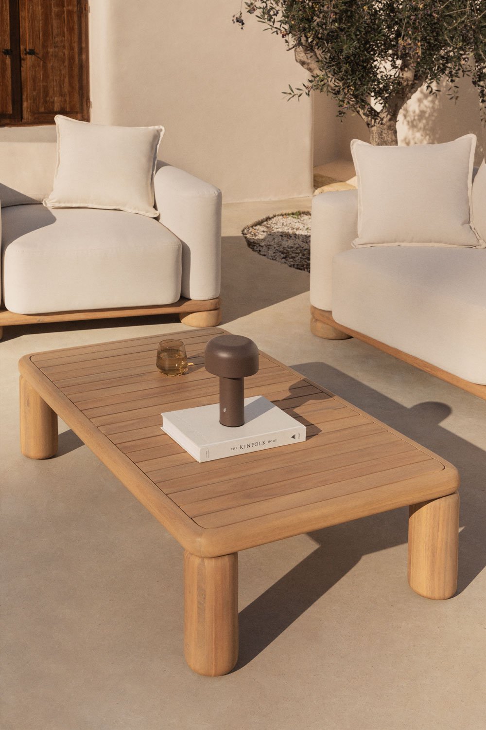 Mesa de centro para jardín rectangular 115x70 cm en madera de acacia Ioanis, imagen de galería 1