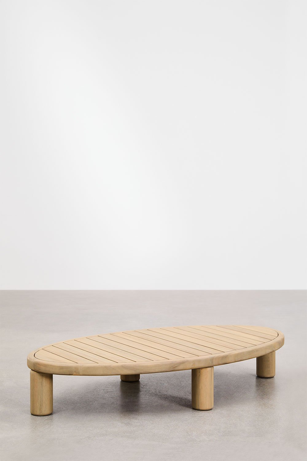 Mesa de centro para jardín ovalada 140x70 cm en madera de acacia Jerome, imagen de galería 2