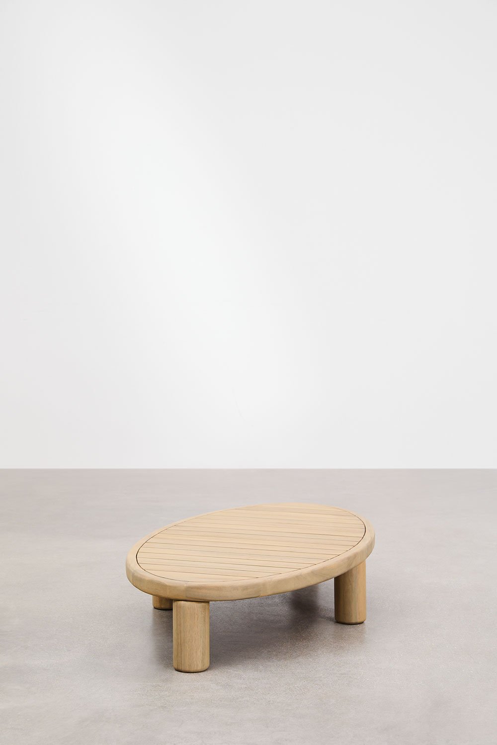 Mesa de centro ovalada en madera de acacia 140x70 cm Jerome, imagen de galería 2