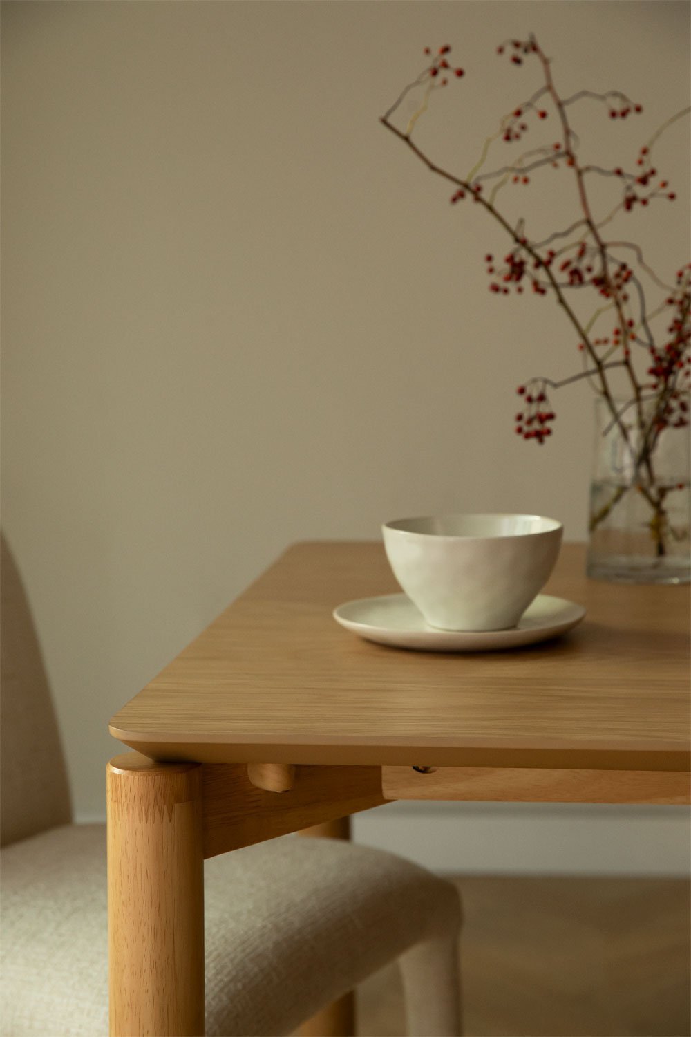 Mesa de comedor rectangular en MDF con chapa de roble Munden , imagen de galería 2