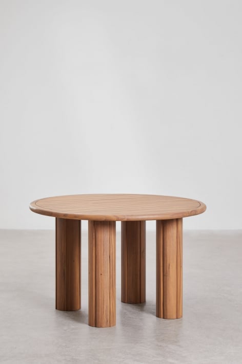 Mesa redonda de comedor en madera de acacia Ginara - Marrón Acacia