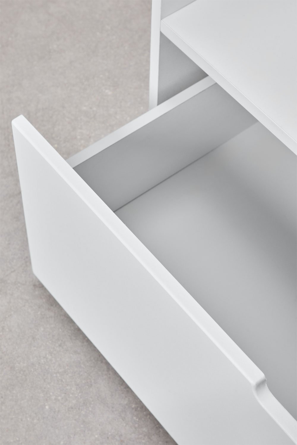 Cama para colchón 90x190cm con 2 cajones y almacenaje color blanco Janete, imagen de galer&iacute;a 8