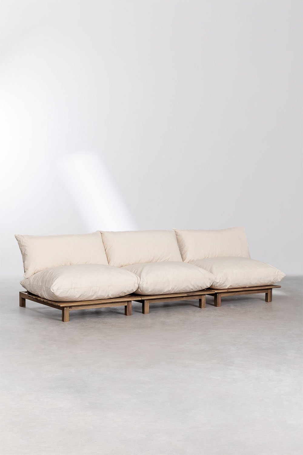 Sofá modular reclinable de 3 piezas en madera de acacia Brina  , imagen de galer&iacute;a 1
