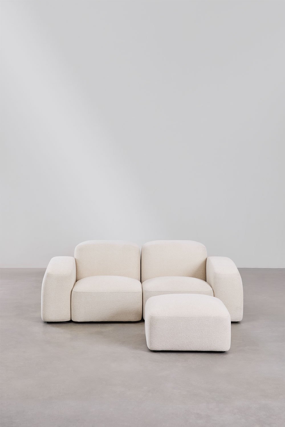 Sofá modular de 2 piezas y puff Bastian, imagen de galería 4