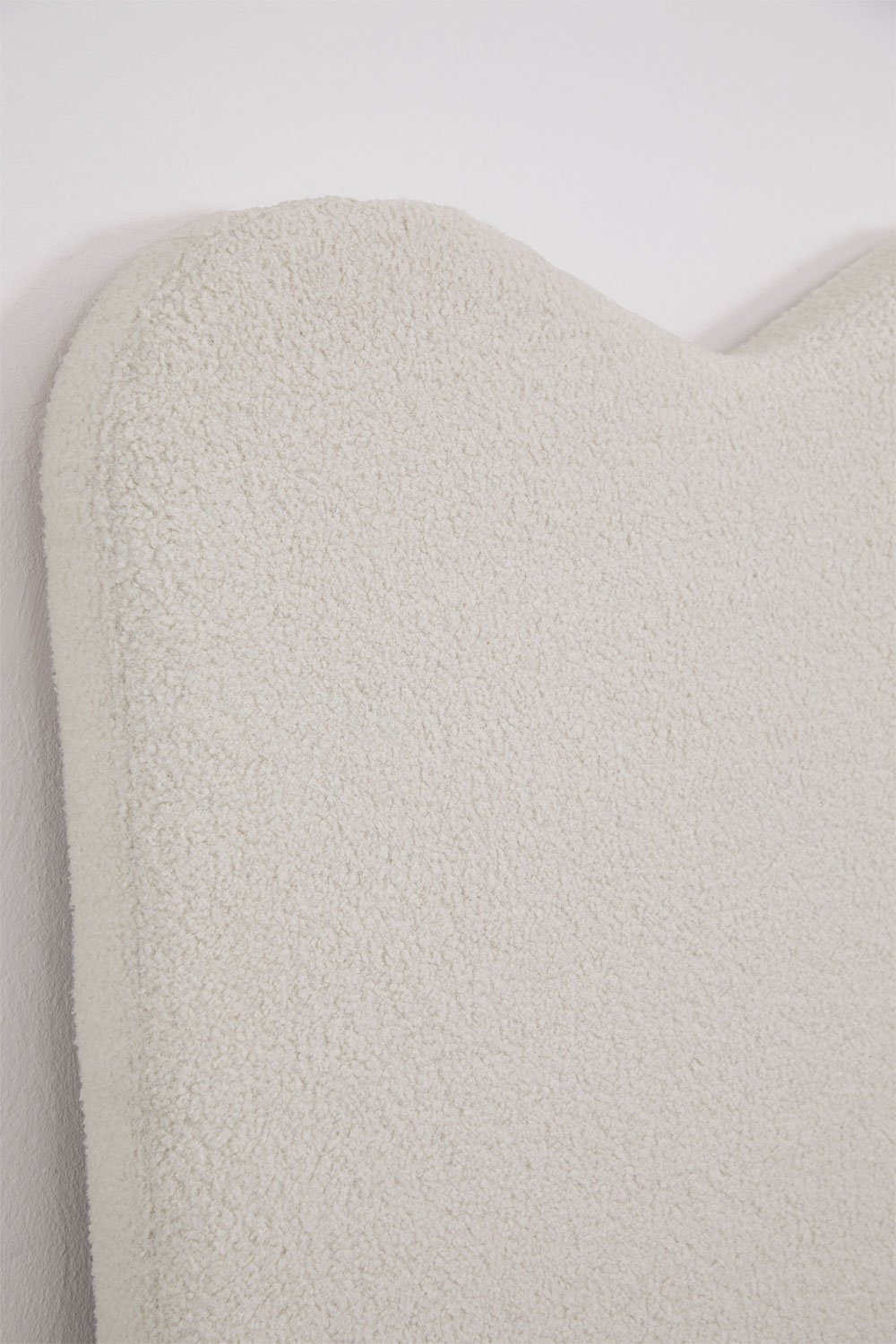 Cabecero para cama de 150cm en borreguito blanco Fausto, imagen de galería 4